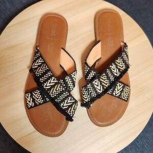 TOMS VIV Woven Mule Sandals sz 9